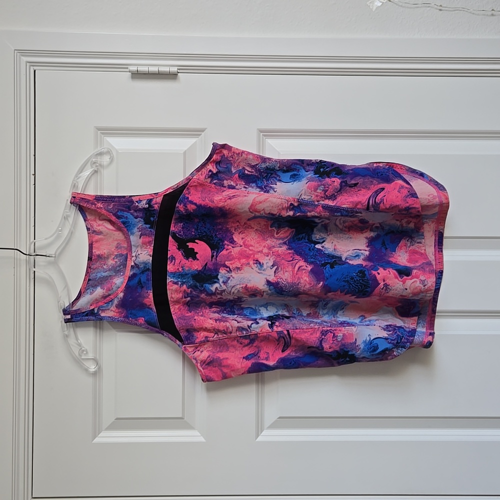 Women's Pink and Blue Sleeveless Top